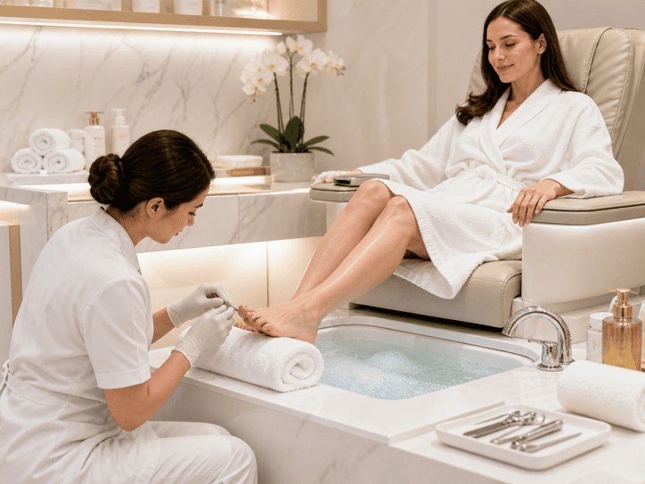 Inside Binh's Nails Westmount salon in Edmonton